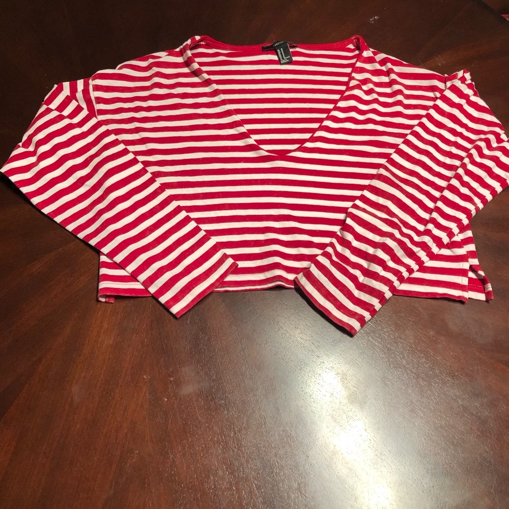 Long Sleeve Crop Top Scoop Neck